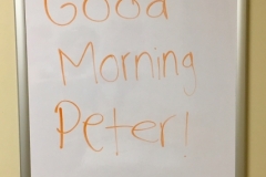 "Good Morning Peter" Welcome Sign