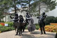 Downtown Holland sculpture honoring a founder.