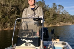 Hunter at the helm.