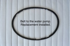 Bad cooling pump belt.