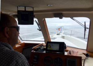Pete at the helm.