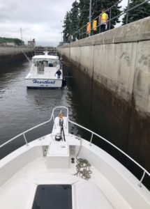 We followed this boat into Federal Lock.