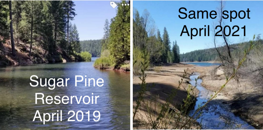 Sugar Pine Reservoir, then and now.